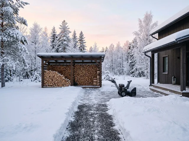 Зимняя расчистка подхода к дровнику в Артёме